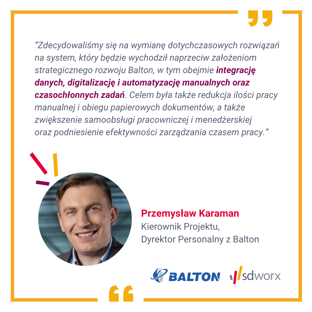 Balton usprawnia procesy kadrowo-płacowe we współpracy z SD Worx SAP Solutions