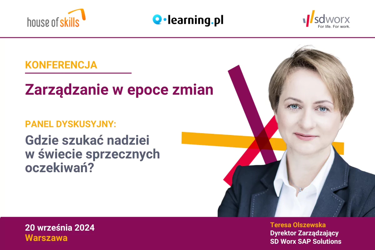 Baner zawierający informacje o konferencji Zarządzanie w epoce zmian.